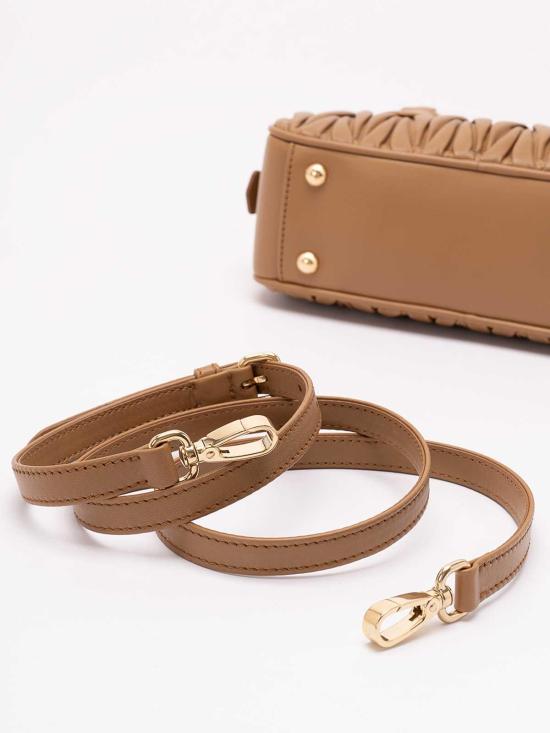 26FW 미우미우 아르카디 로고 토트백 5BB142AN88VOONF098L CAMEL - MIU MIU