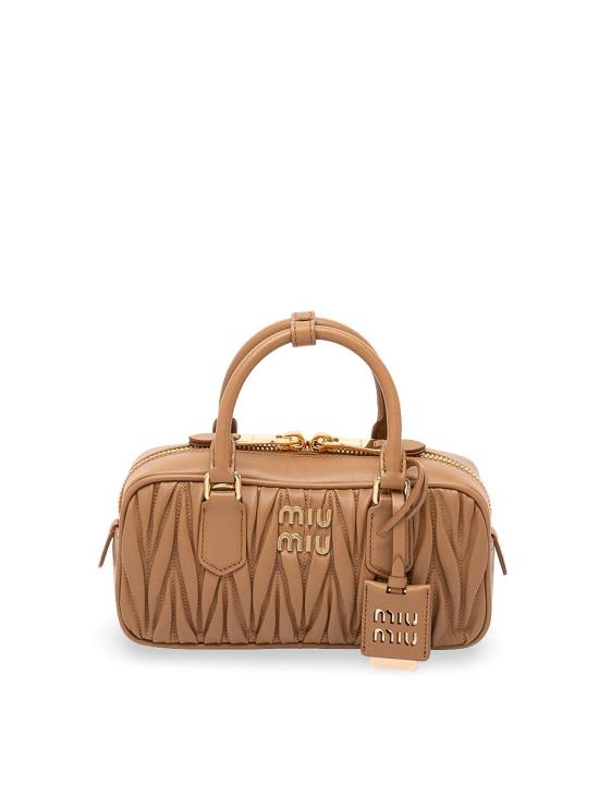 26FW 미우미우 아르카디 로고 토트백 5BB142AN88VOONF098L CAMEL