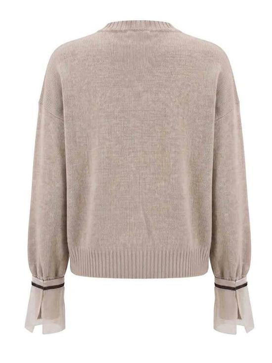 26FW 브루넬로 쿠치넬리 탑 M12747000C9991 BEIGE - BRUNELLO CUCINELLI