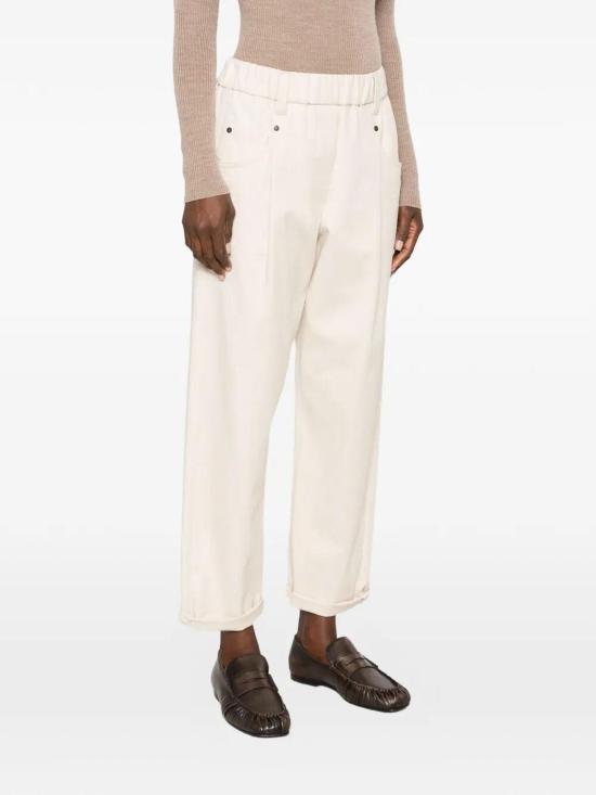 26FW 브루넬로 쿠치넬리 팬츠 MA126P8417C9815 WHITE - BRUNELLO CUCINELLI