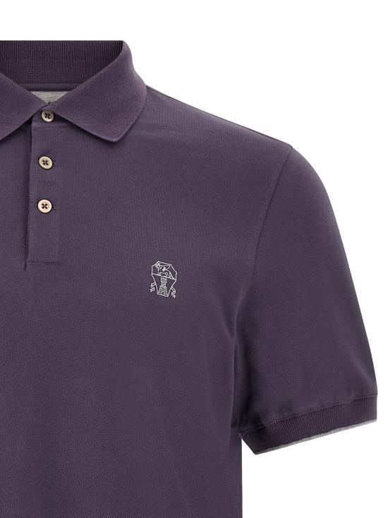 26FW 브루넬로 쿠치넬리 피케 폴로 셔츠 ME8548788CBW25 Purple - BRUNELLO CUCINELLI