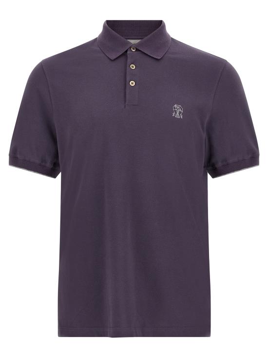 26FW 브루넬로 쿠치넬리 피케 폴로 셔츠 ME8548788CBW25 Purple