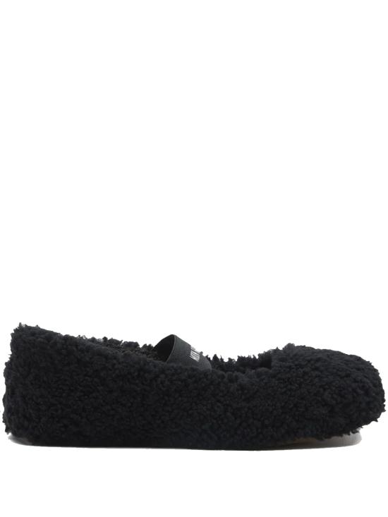 26FW 문부츠 시어링 퍼 발레리나 플랫슈즈 80D2400010 N001 BLACK