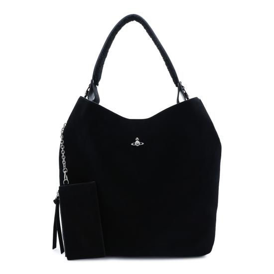 26FW 비비안웨스트우드 아카이브 오르브 레더 토트백 4601000IW L00AW N401 BLACK