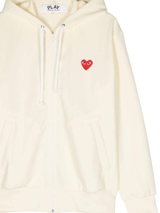 26FW 꼼데가르송 레드 하트 후드 집업 AX T172 051 3 IVORY - COMME DES GARCONS