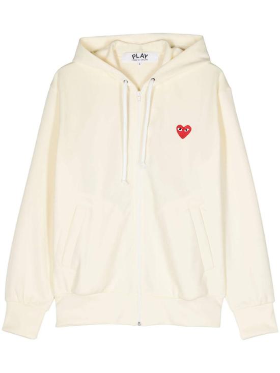 26FW 꼼데가르송 레드 하트 후드 집업 AX T172 051 3 IVORY