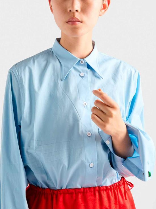 26FW 프라다 코튼 캐주얼 셔츠 P482JR126LSOOOF0012 LIGHT BLUE - PRADA