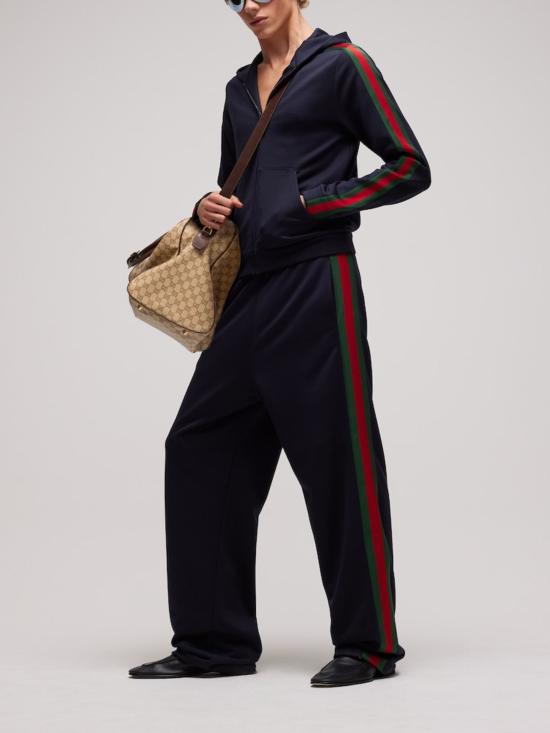 26FW 구찌 웹 스트라이프 실크 코튼 스포츠웨어 866170 XJH0N4816 NAVY - GUCCI