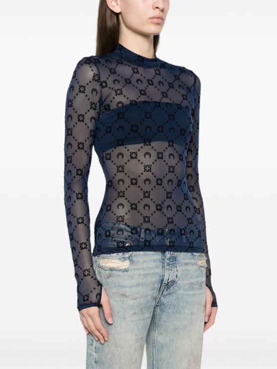 26FW 마린세르 긴팔 티셔츠 WTO388A CJER0005BL94 BLU - MARINE SERRE