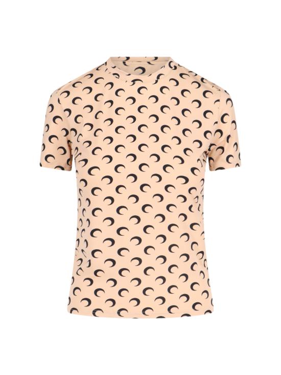 26FW 마린세르 문 프린트 저지 숏 슬리브 탑 UTS001ACJER0001 TA10 BEIGE