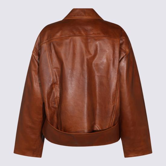 26FW 마르니 가죽 자켓 JKMX0436UW ULV89900M60 COGNAC - MARNI