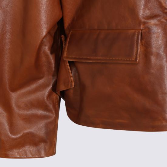 26FW 마르니 가죽 자켓 JKMX0436UW ULV89900M60 COGNAC - MARNI