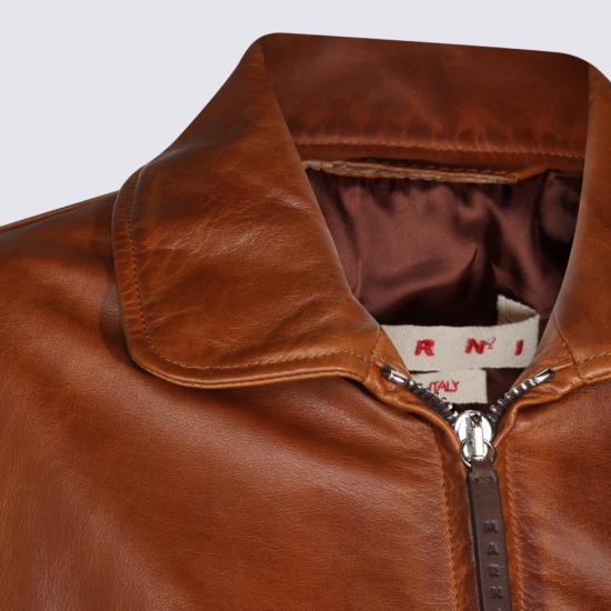 26FW 마르니 가죽 자켓 JKMX0436UW ULV89900M60 COGNAC - MARNI