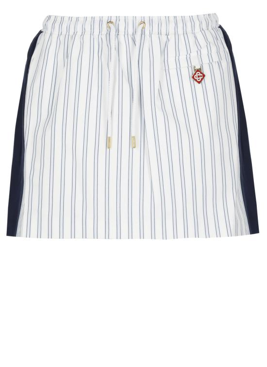 26FW 카사블랑카 미디 스커트 WAW26SK23901 NYLONPINSTRIPE MIX WHITENAVY