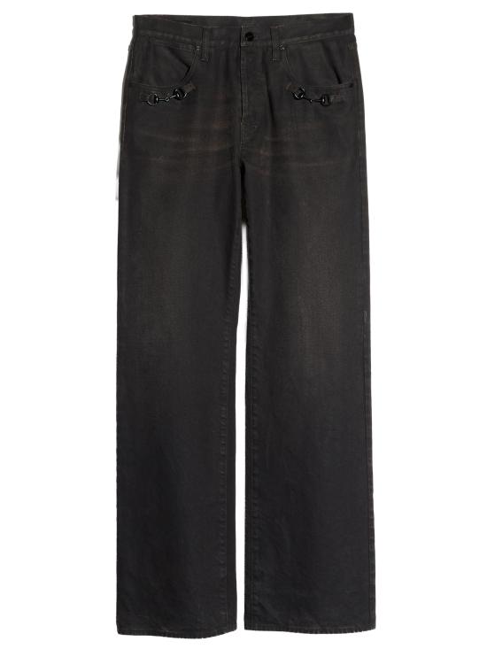 26FW 구찌 홀스빗 플레어 코튼 데님 팬츠 860844XDDHM 2028 NERO - GUCCI
