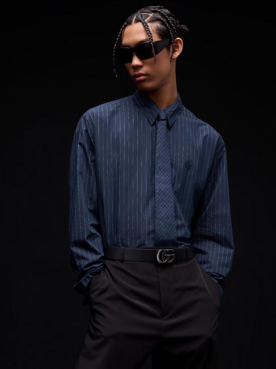 26FW 구찌 인터로킹 G 실크 자카드 타이 A006WU4E009 4100 BLU - GUCCI
