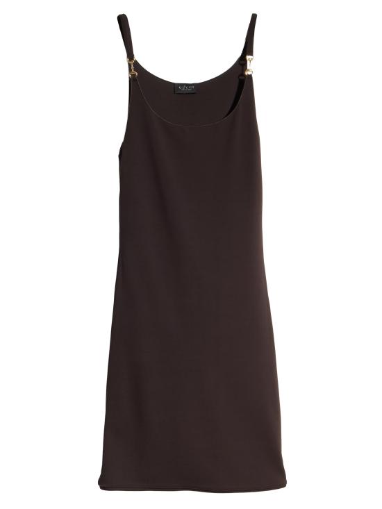 26FW 구찌 홀스빗 비스코스 크레프 저지 드레스 A009BHXUAPP 2206 MARRONE - GUCCI
