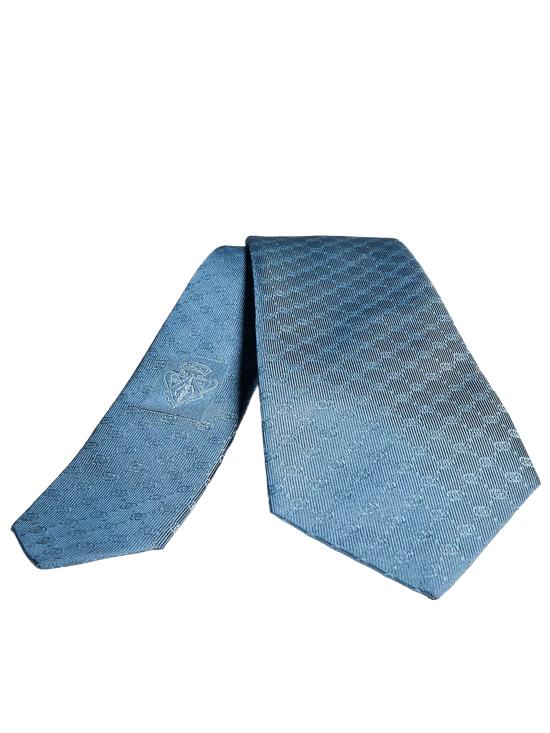 26FW 구찌 인터로킹 G 실크 자카드 타이 A006WU4E009 4900 AZZURRO