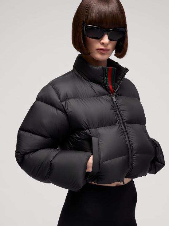 26FW 구찌 하이넥 크롭 패딩 재킷 A00917ZAVMJ 1000 NERO - GUCCI