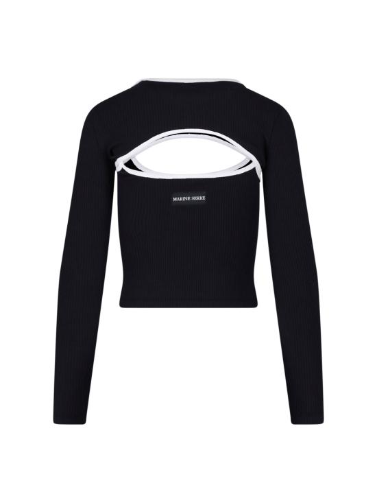 26FW 마린세르 긴팔 티셔츠 WTT039A CJER0125 BK99 BLACK - MARINE SERRE