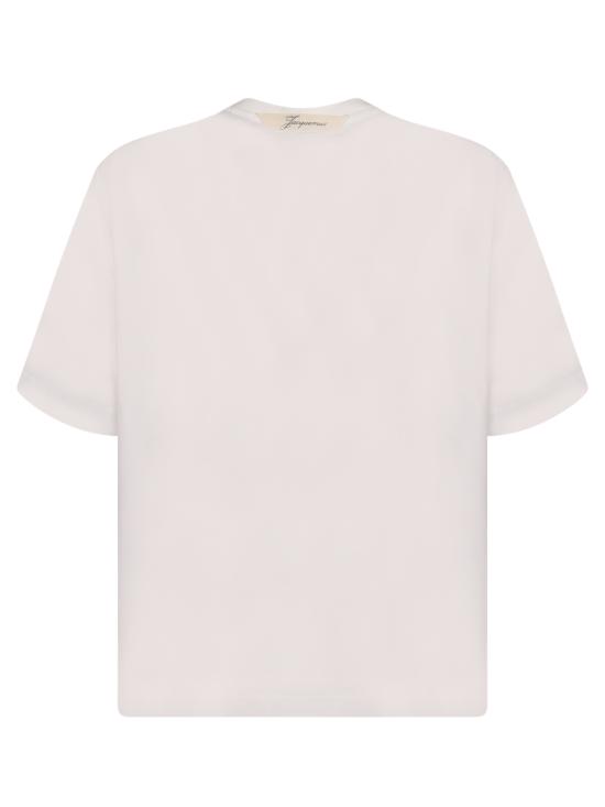 27FW 자크뮈스 롱 카레 반팔 티셔츠 TSM00578 AJ00254 100 White - JACQUEMUS