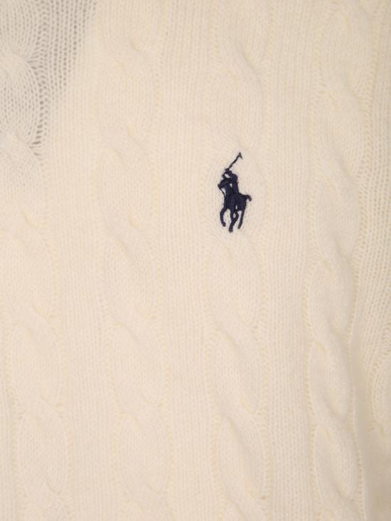 27FW 폴로 랄프로렌 케이블 니트 스웨터 710876762 010 White - POLO RALPH LAUREN