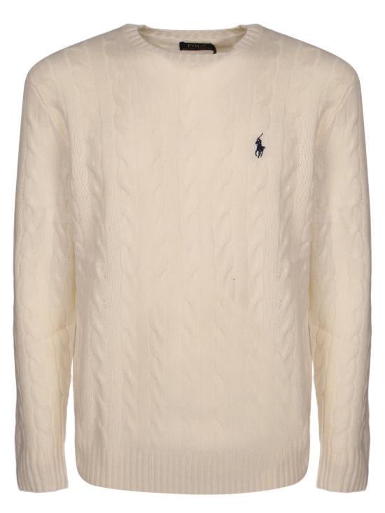 27FW 폴로 랄프로렌 케이블 니트 스웨터 710876762 010 White