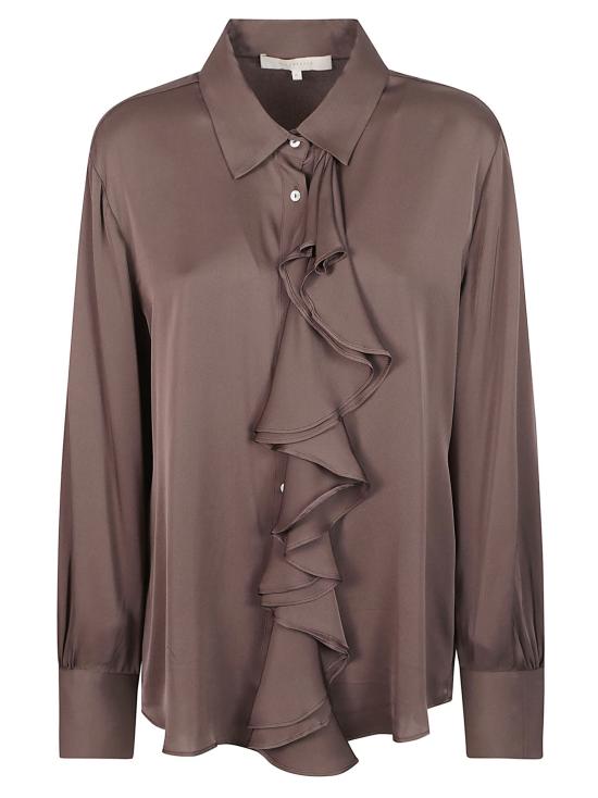 26FW 실크95파이브 셔츠 BORDEAUX LONG SLEEVE BLOUSE CAFE CAFFE