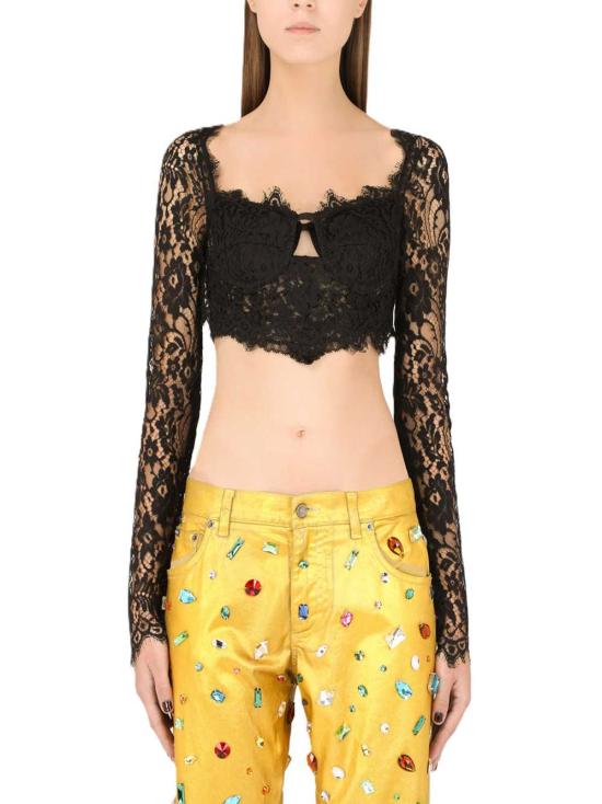 26FW 돌체앤가바나 탑 F754GTFLSFV N0000 NERO - DOLCE & GABBANA