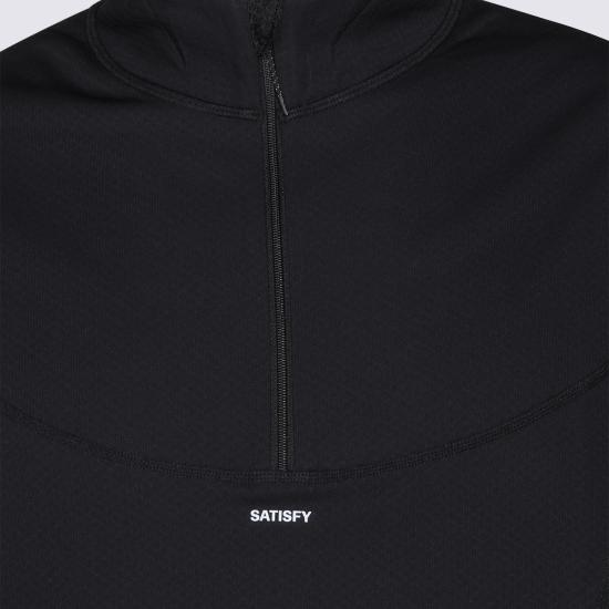 26FW 새티스파이 트레이닝 티셔츠 11115 00001 BLACK DOM - SATISFY