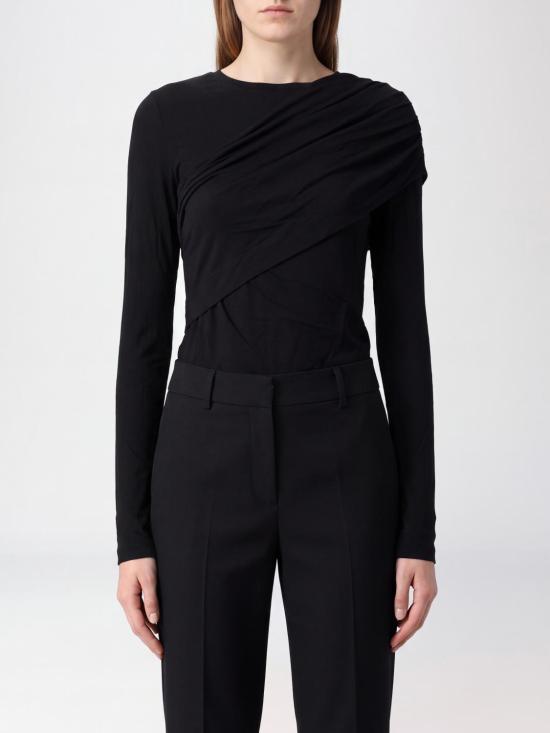 26FW 이자벨마랑에뚜왈 드레시 드레이프 저지 탑 HT0656FDD3K01E 01BK Black