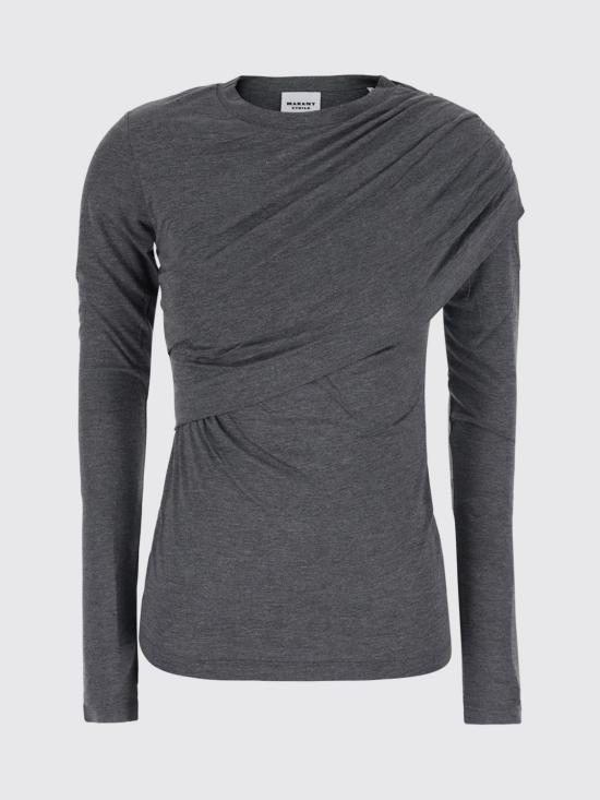 26FW 이자벨마랑에뚜왈 드레시 드레이프 저지 탑 HT0656FDD3K01E 02GY Grey - ISABEL MARANT ETOILE