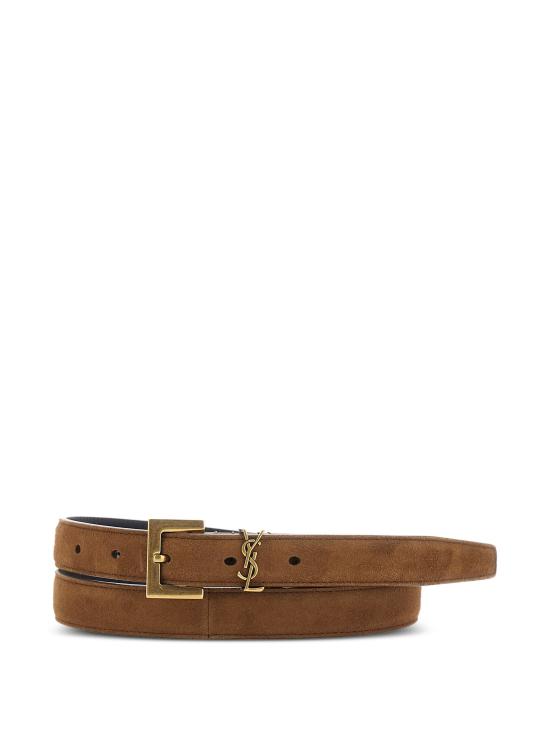 26FW 생로랑 카산드라 씬 스퀘어 버클 벨트 554465AAG6E 2916 BROWN