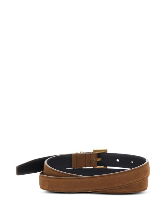 26FW 생로랑 카산드라 씬 스퀘어 버클 벨트 554465AAG6E 2916 BROWN - SAINT LAURENT