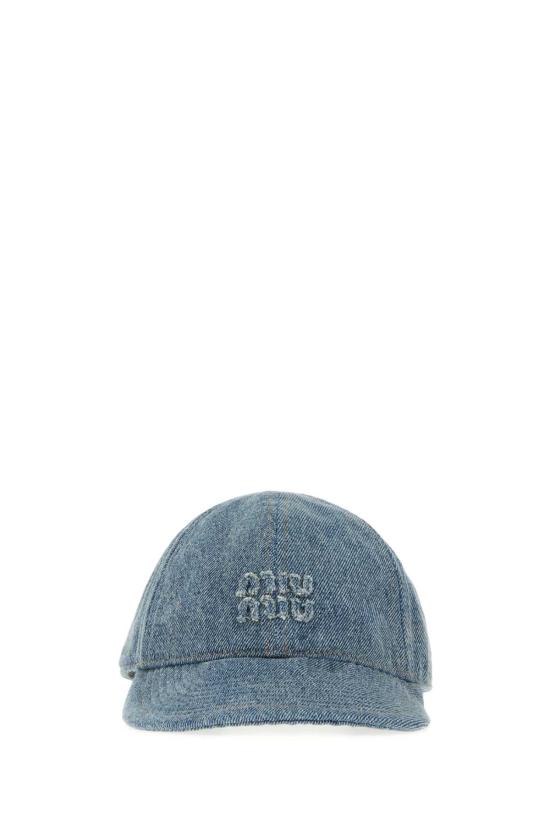 26FW 미우미우 로고 드릴 베이스볼 캡 5HC3702G9U F0013 LIGHT BLUE