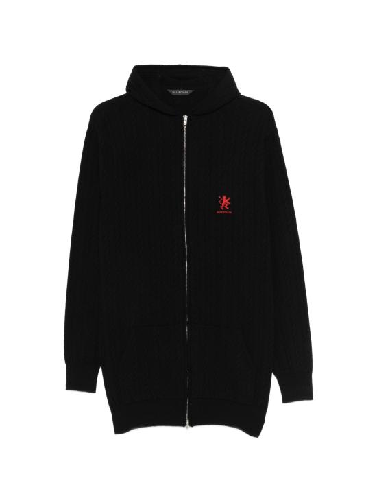 26SS 발렌시아가 후드 티셔츠 857280T1767 1000 BLACK