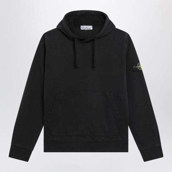 26FW 스톤 아일랜드 오가닉 코튼 플리스 레귤러핏 후드 스웨트셔츠 S156100062S0051 V0029 BLACK