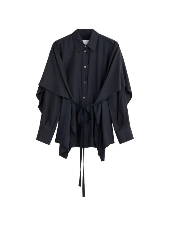 26FW 마르지엘라 케이프 슬리브 셔츠 S29DL0220M36209 900 BLACK