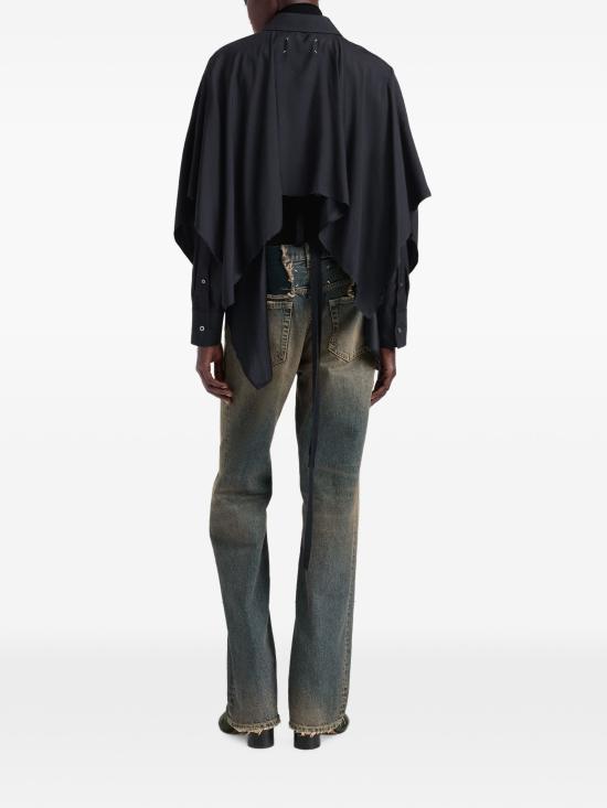 26FW 마르지엘라 케이프 슬리브 셔츠 S29DL0220M36209 900 BLACK - MAISON MARGIELA