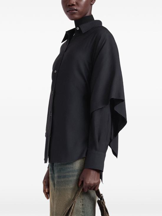 26FW 마르지엘라 케이프 슬리브 셔츠 S29DL0220M36209 900 BLACK - MAISON MARGIELA