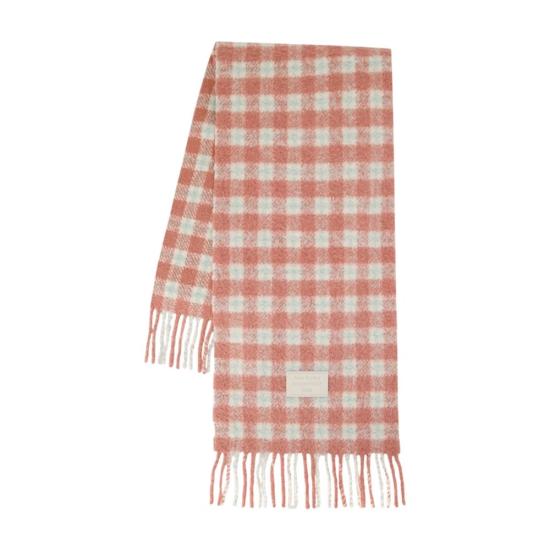 26FW 아크네 스튜디오 체크 로고 스카프 CA0414COG PINK - ACNE STUDIOS