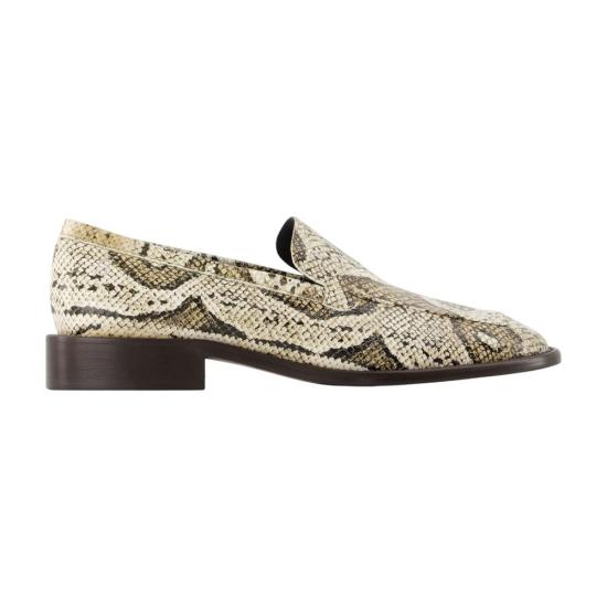 26FW 아크네 스튜디오 스네이크 프린트 레더 로퍼 AD0961AEK BEIGE