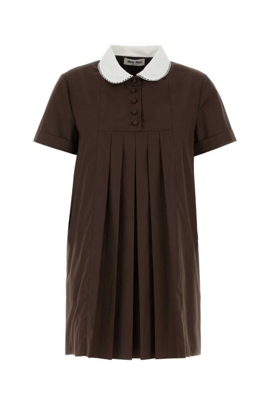26FW 미우미우 포플린 드레스 MF6401SOOO10RG F0192 BROWN
