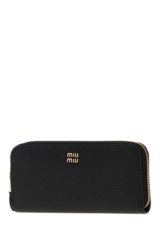 26FW 미우미우 로고 레더 라운드 라지 지갑 5ML506ADT7 F0002 BLACK - MIU MIU