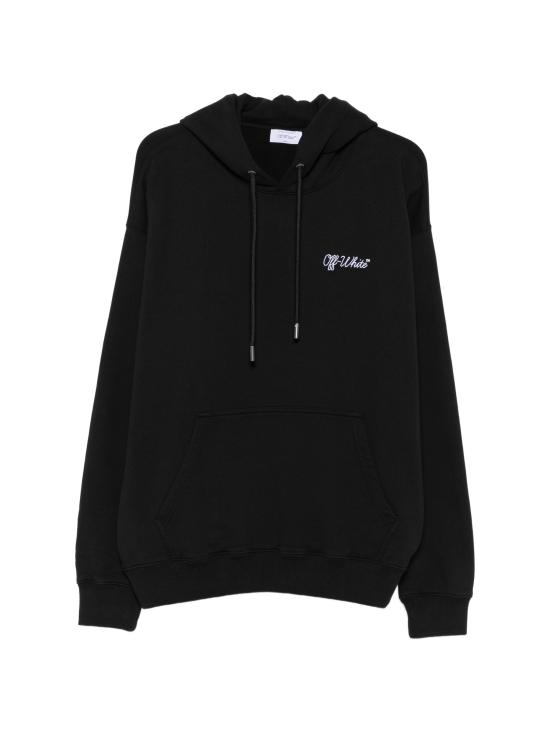 26FW 오프화이트 후드 티셔츠 44MBB085F26F00U 001 BLACK