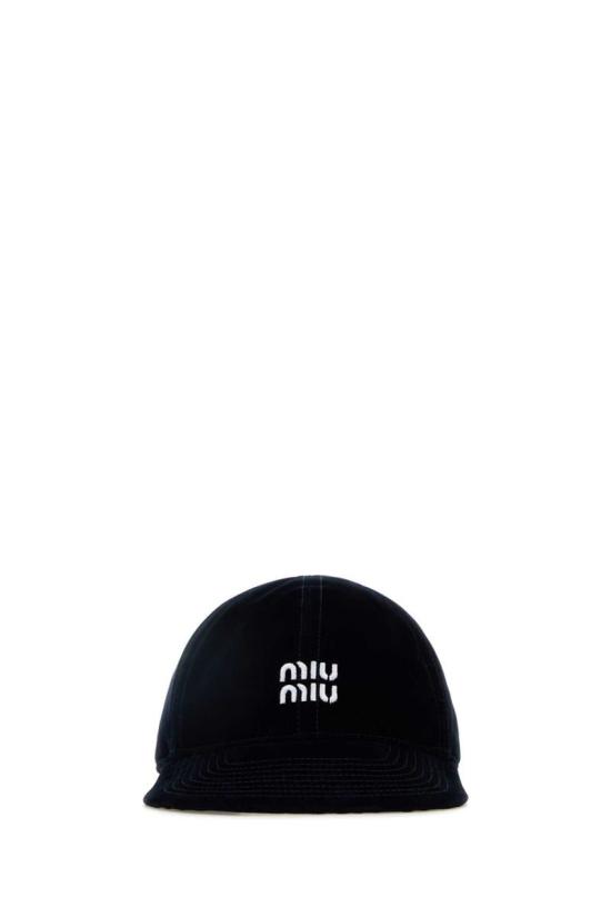 26FW 미우미우 플리스 베이스볼 캡 5HC369 2CUA F0Q10 BLUE BLACK DOM