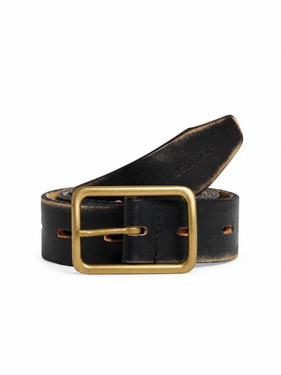 26FW 디스퀘어드2 가죽 벨트 BEM059012900001 M1038 BLACK OLD BRASS