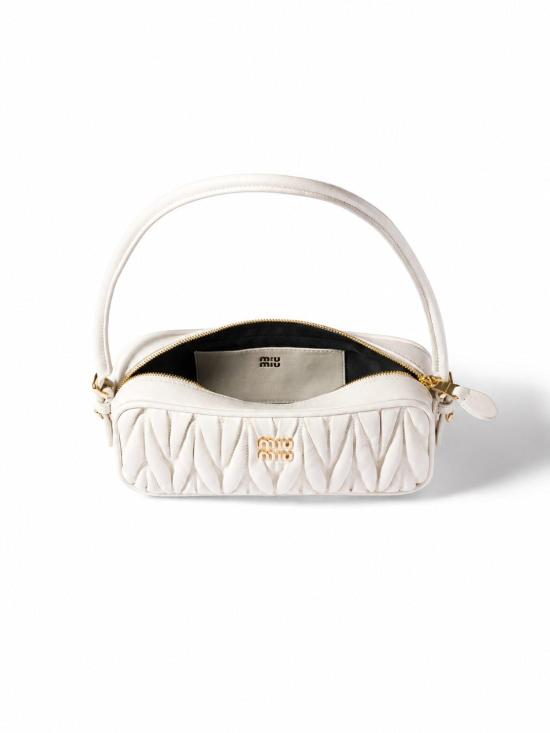 26FW 미우미우 마테라쎄 나파 가죽 파우치 5NE024AFPP F0009 BIANCO - MIU MIU