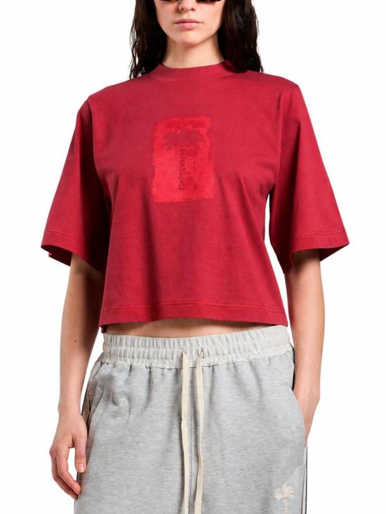 26FW 팜앤젤스 반팔 티셔츠 PAWAA03W26JR10 2725 BRICK RED - PALM ANGELS