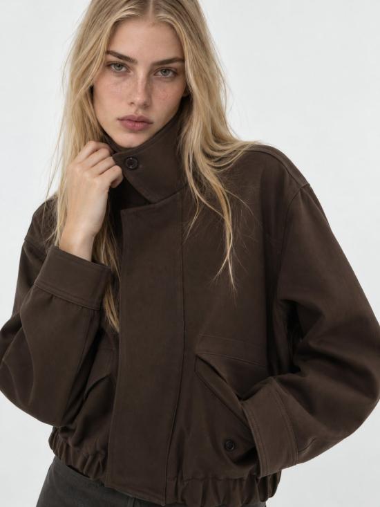 26FW 르메르 헤비 코튼 트윌 숏 블루종 OW1248LF1452 BR489 CHOCOLATE - LEMAIRE